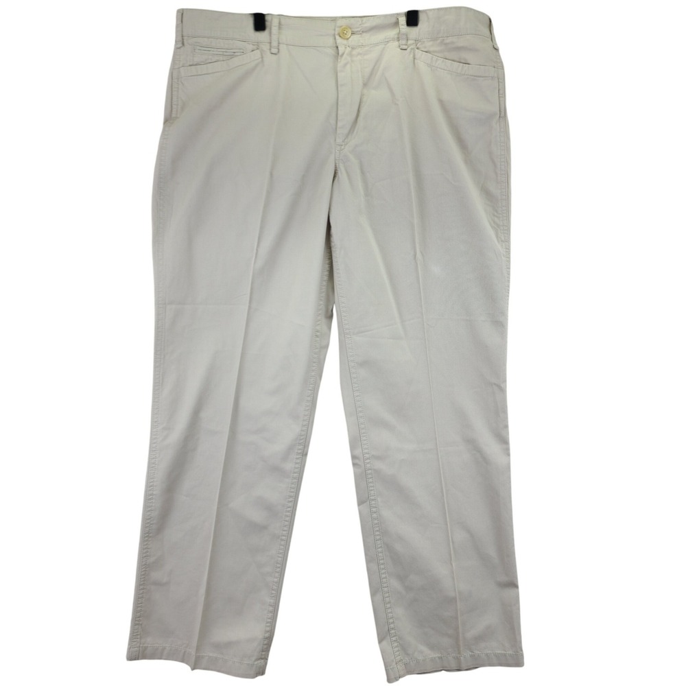 Lauren Jeans Co Ralph Lauren Khaki Chino Pants Flat Front Menswear Style Size 14